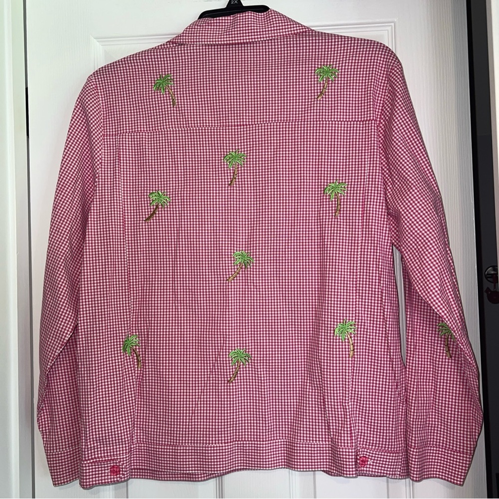 Quacker Factory Plus Palm Tree Button Front Jacke… - image 8
